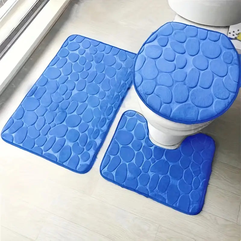 3-piece non-slip bathroom rug set