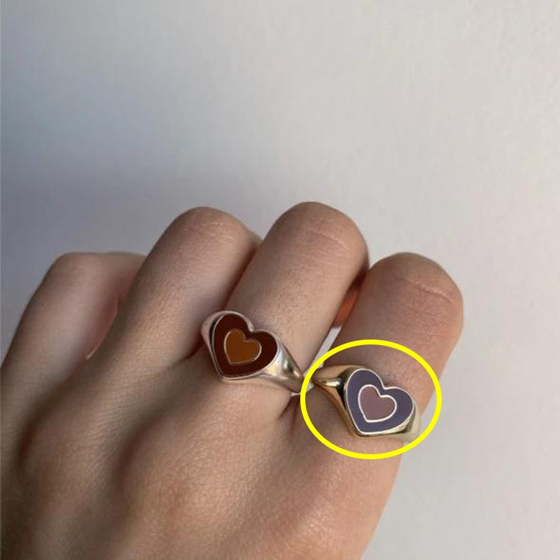 creative love heart ring