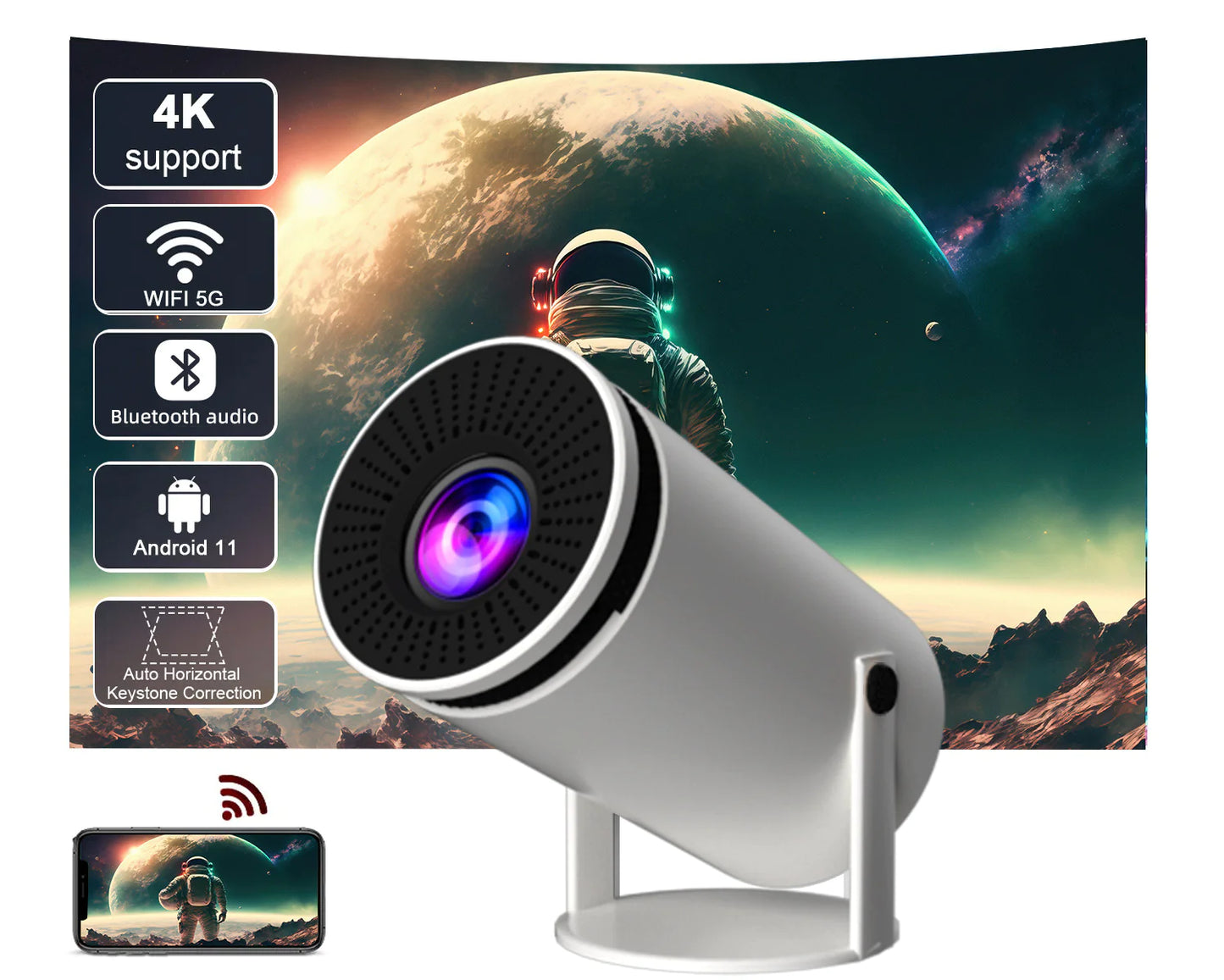 barrelsmart hd home projector