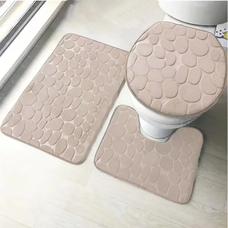 3-piece non-slip bathroom rug set