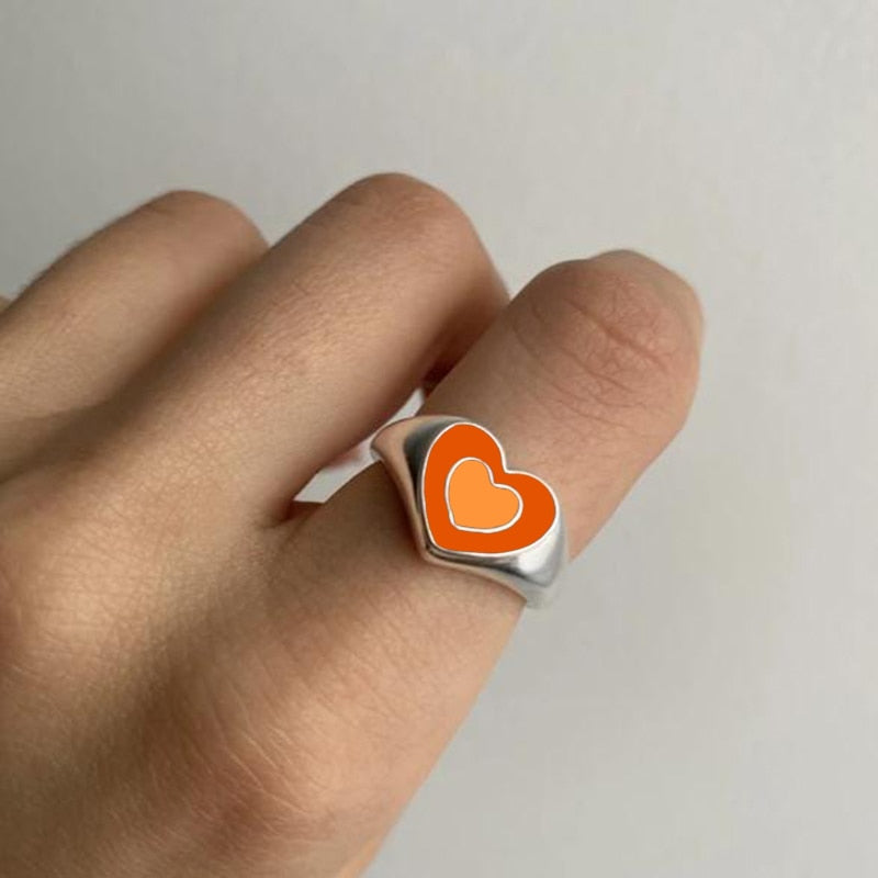 creative love heart ring