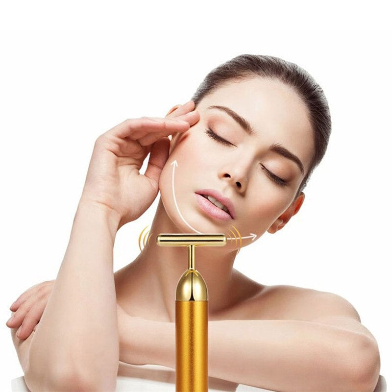 energy 24k gold t beauty bar facial roller massager