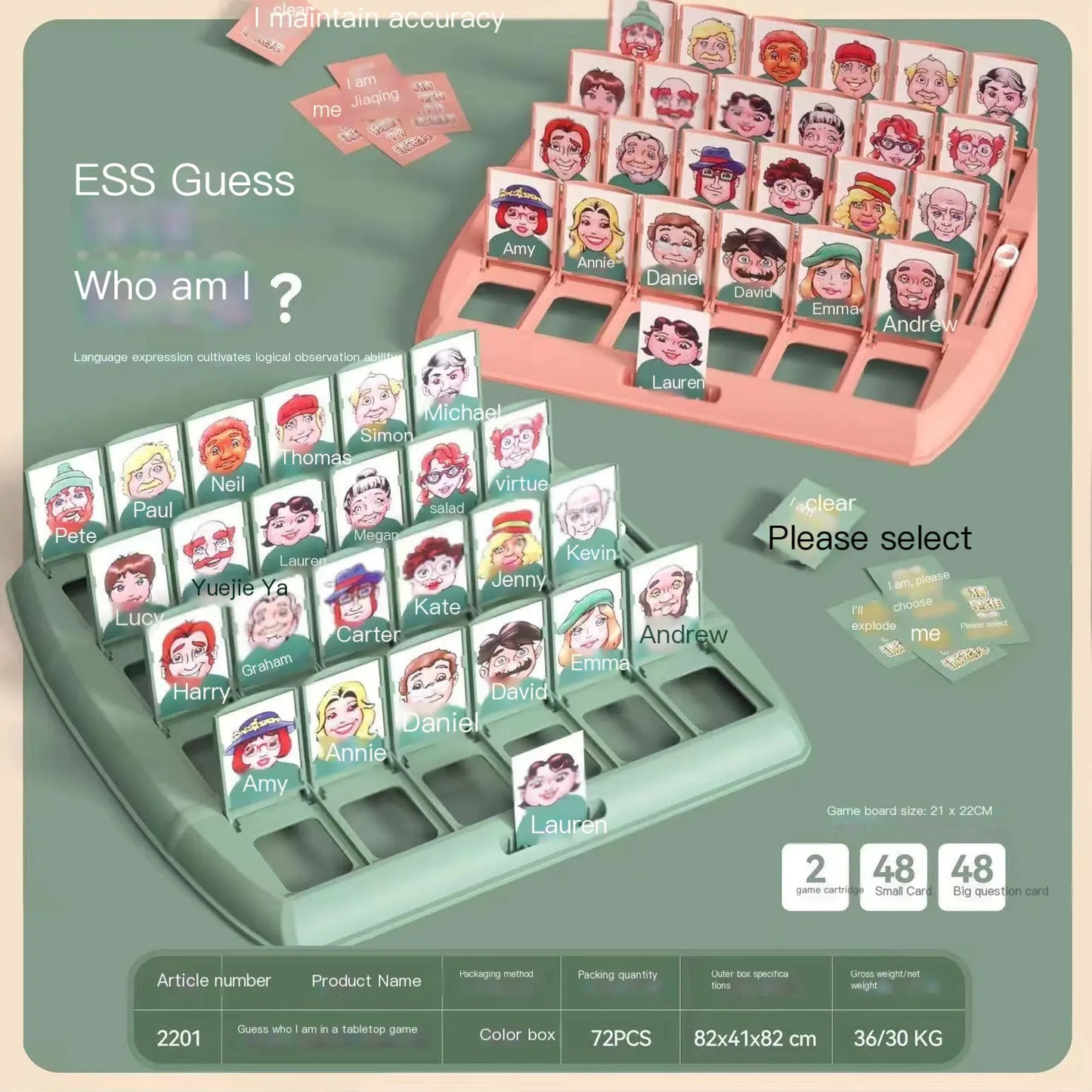 guess who? logic card game