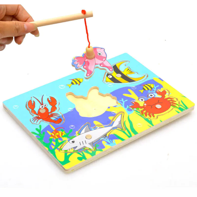 wooden magnetic fishing toy