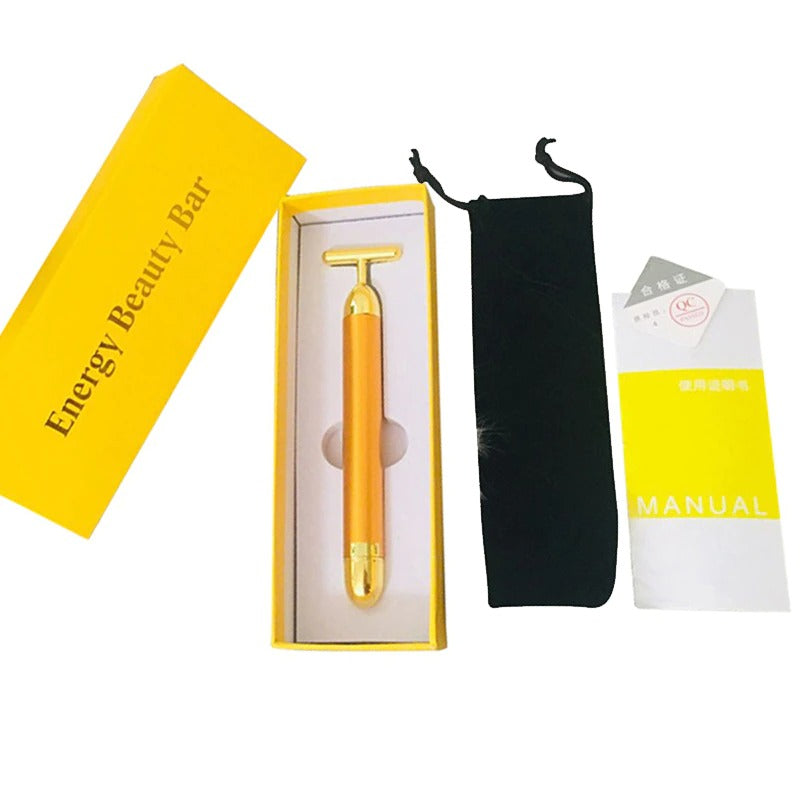 energy 24k gold t beauty bar facial roller massager
