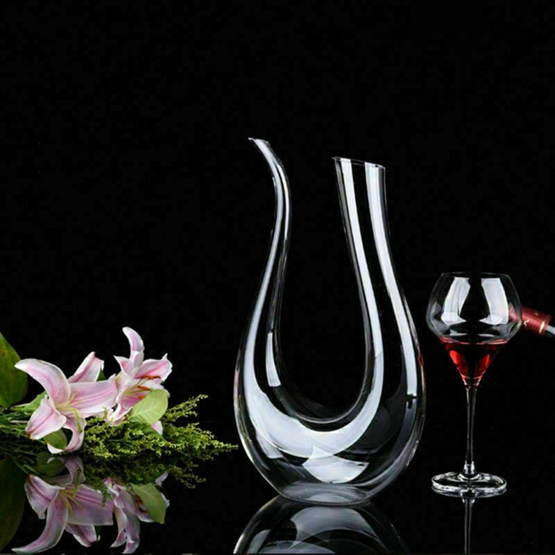 crystal u-shaped 1500ml wine decanter