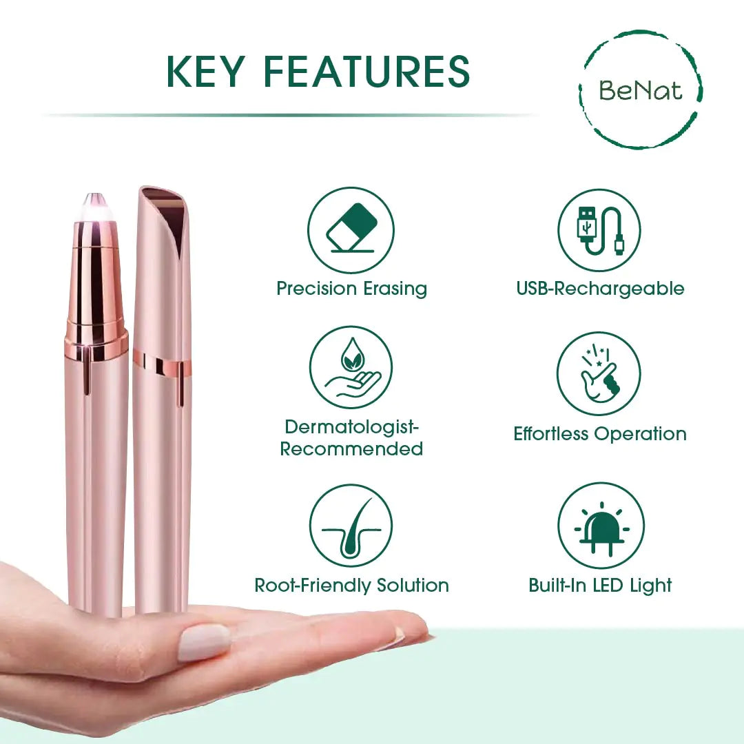 rechargeable facial + eyebrow hair removers set -2 pack