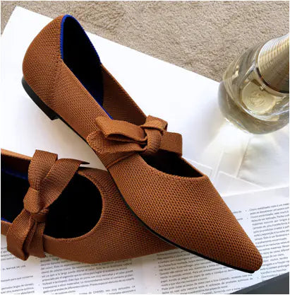 flat casual boat shoes with bow mary jane style