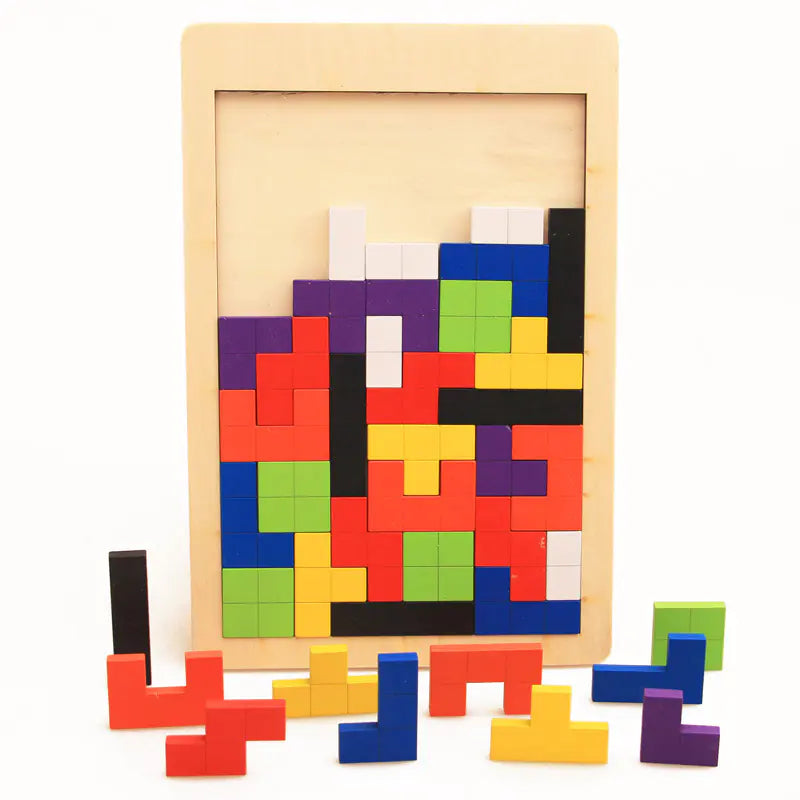 children's tetris wooden puzzle
