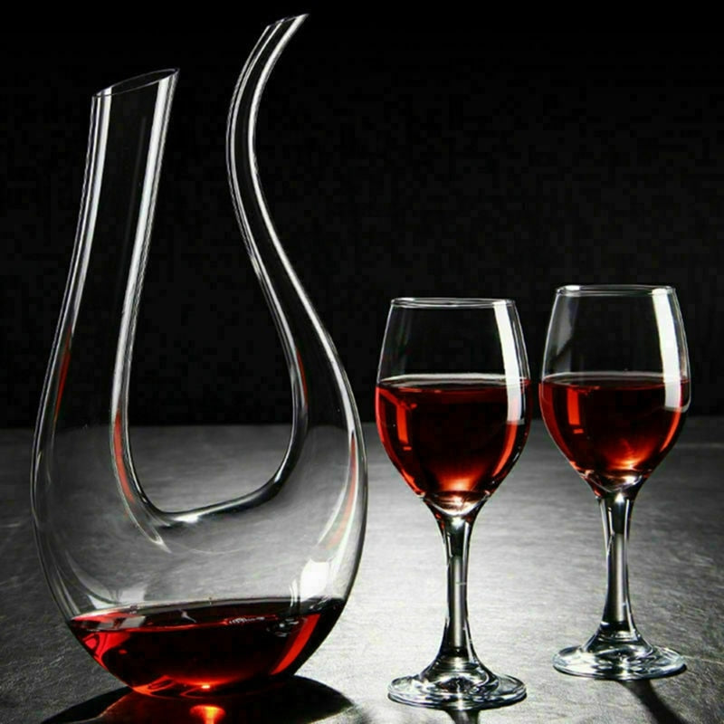 crystal u-shaped 1500ml wine decanter