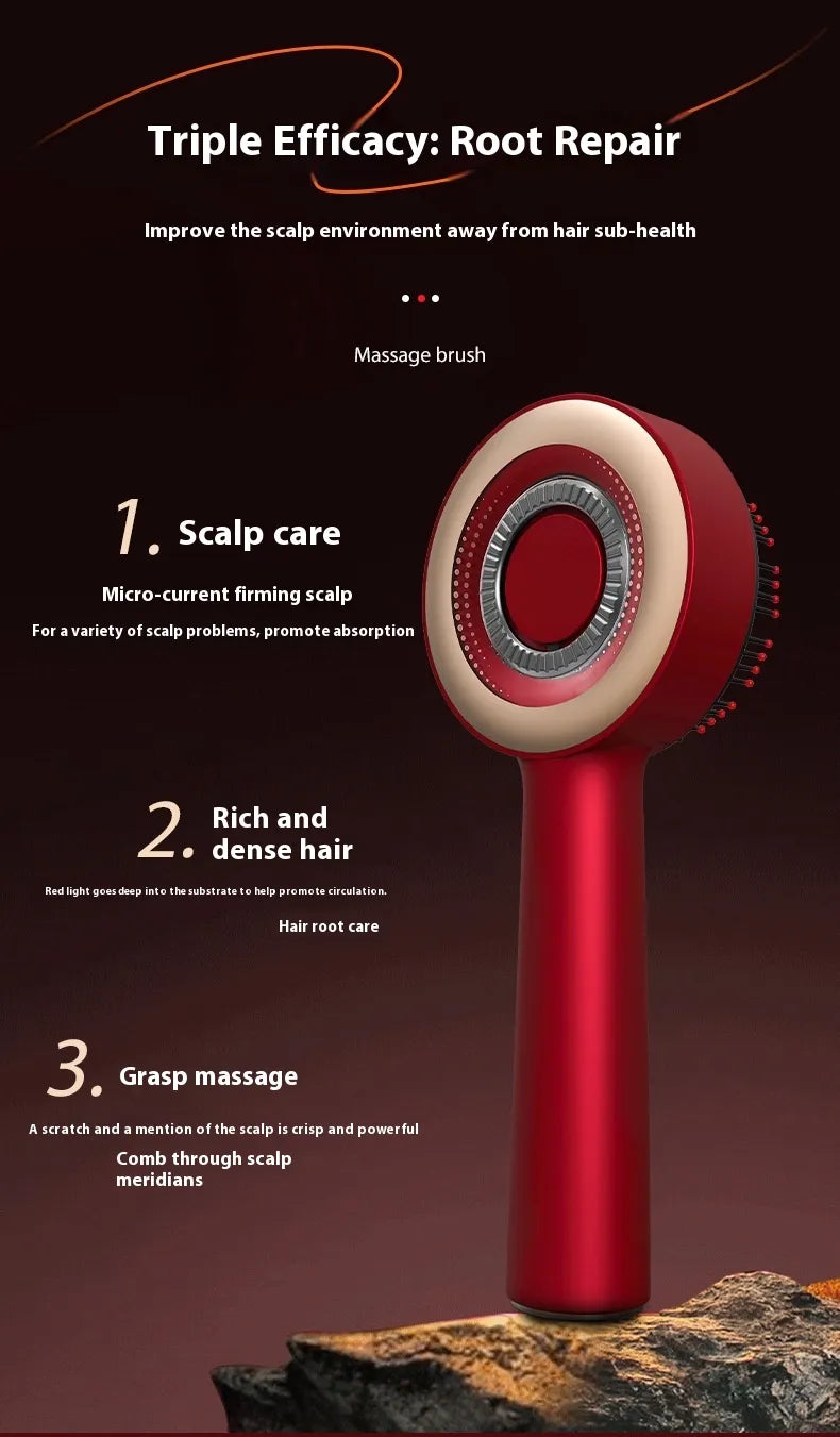 electric scalp massage comb – red light & hair care