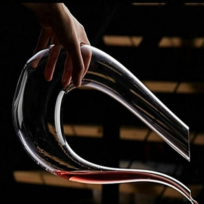 crystal u-shaped 1500ml wine decanter