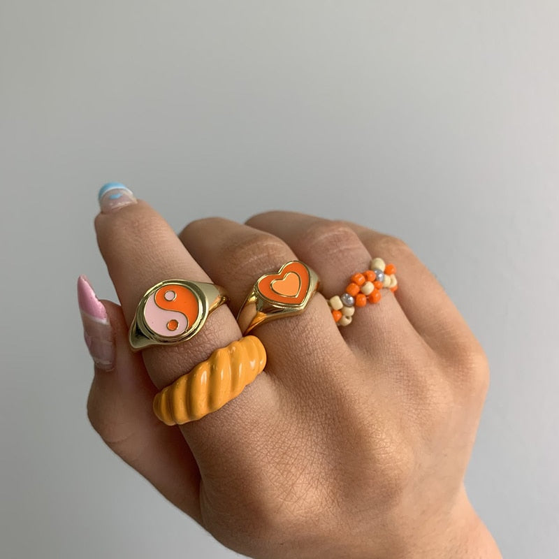 creative love heart ring