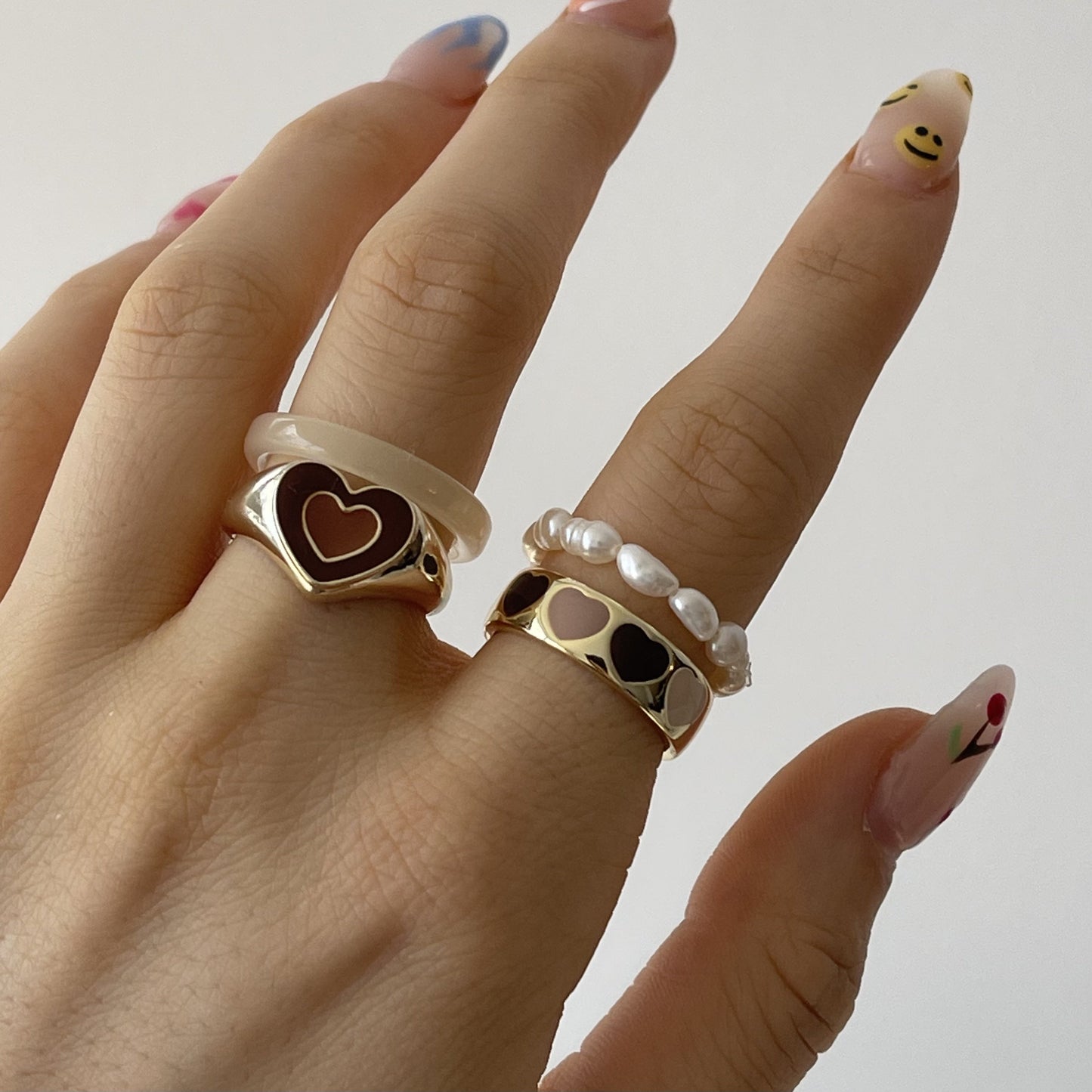 creative love heart ring