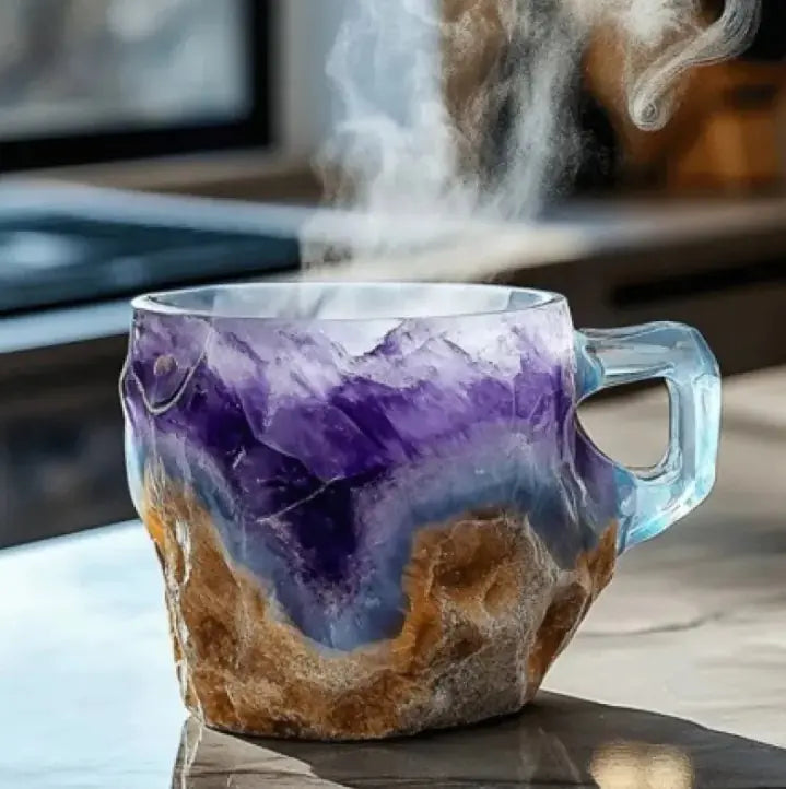 resin mineral crystal coffee mug