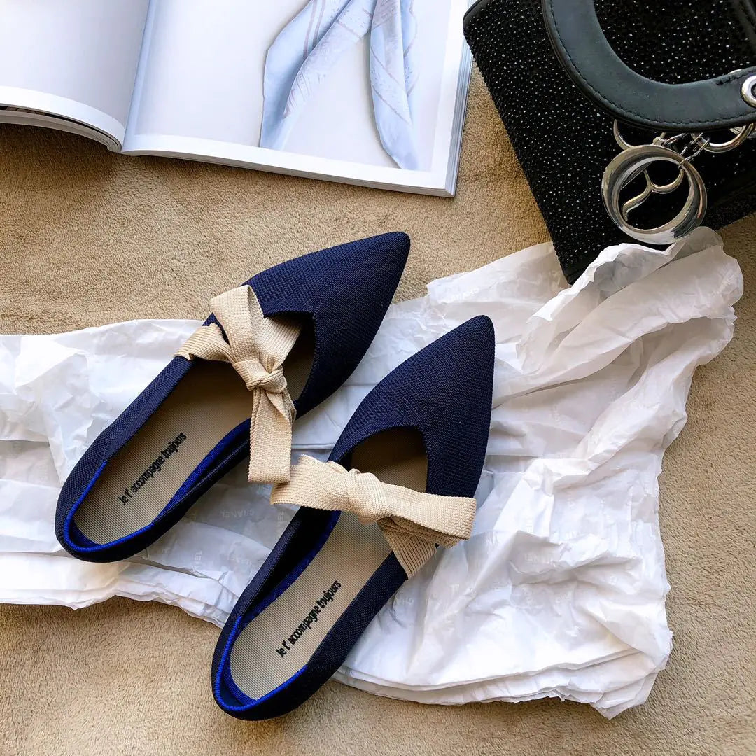 flat casual boat shoes with bow mary jane style